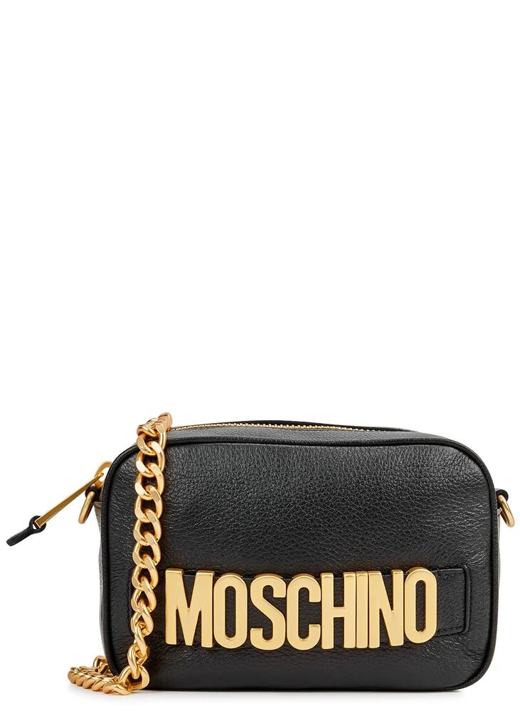 商品Moschino|Black logo leather cross-body bag,价格¥4126,第1张图片