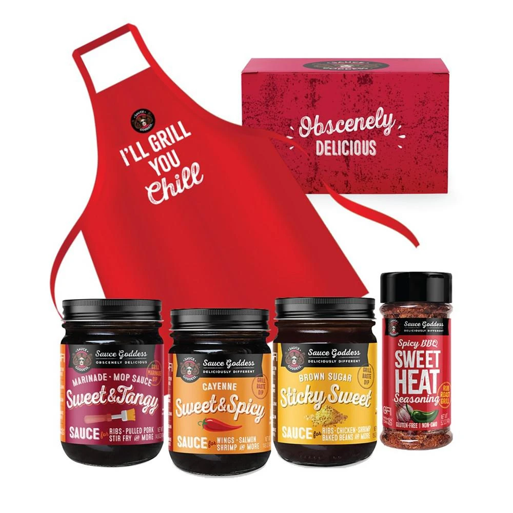 商品Sauce Goddess|BBQ Sauce and Spice Rib Kit, Set of 4,价格¥670,第1张图片