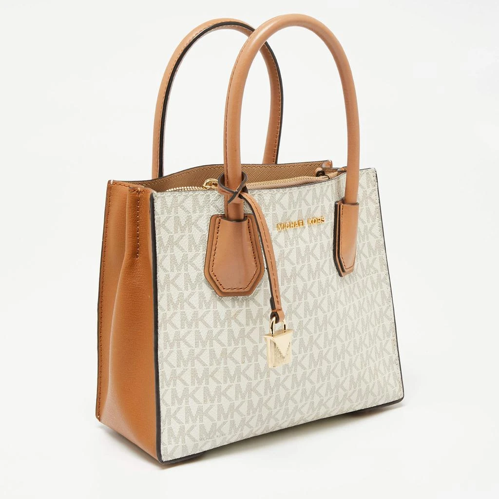 商品[二手商品] Michael Kors|Michael Kors Light Brown/White Signature Coated Canvas and Leather Mini Mercer Tote,价格¥814,第3张图片详细描述