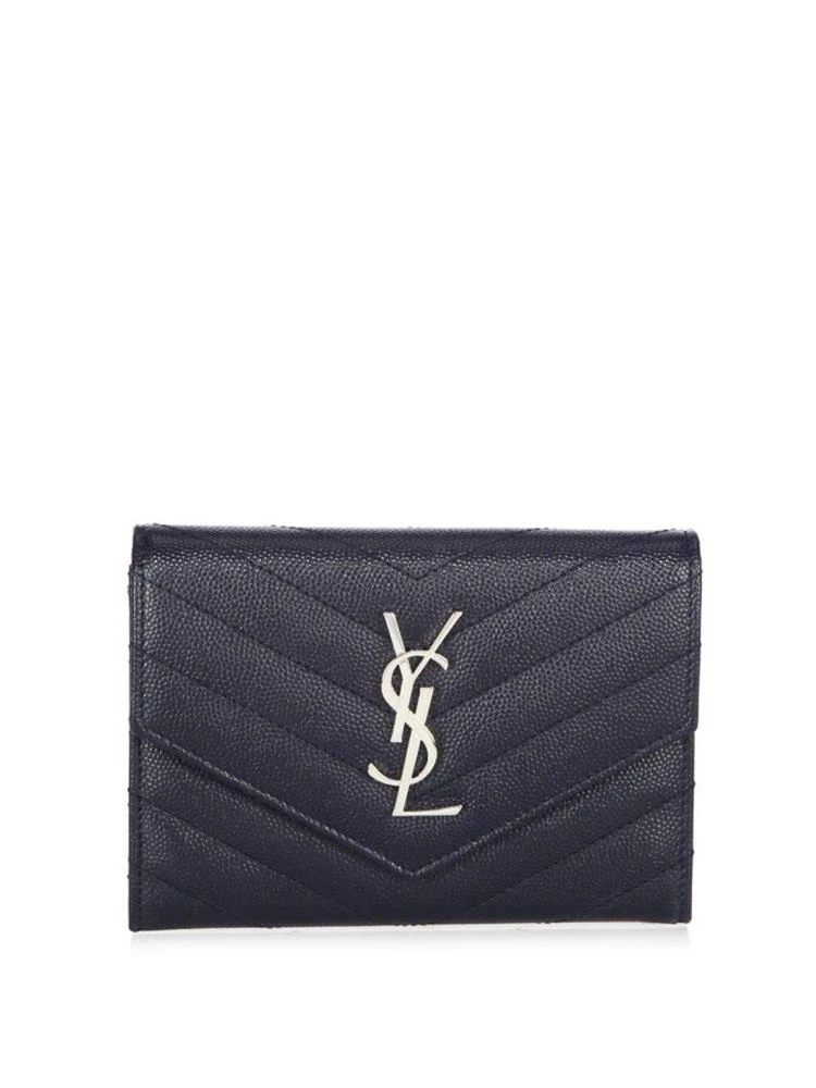 商品Yves Saint Laurent|Monogram Silvertone 护照包,价格¥3933,第1张图片