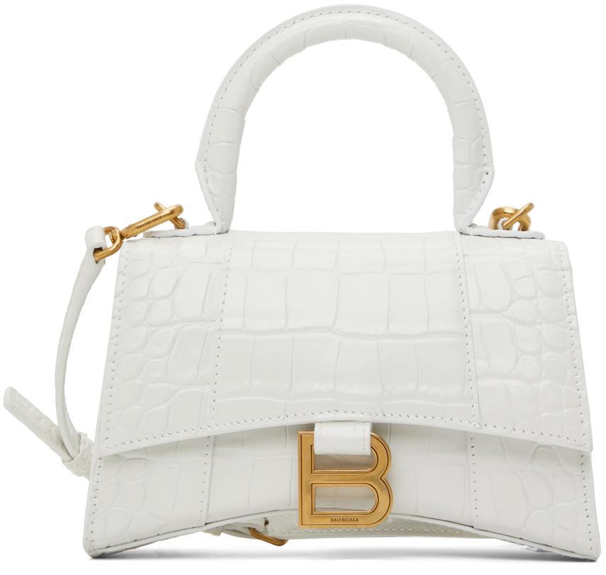 商品Balenciaga|White Croc XS Hourglass Bag,价格¥17766,第1张图片