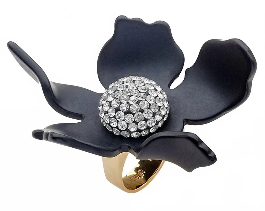 商品LELE SADOUGHI|Women's Crystal Lily Ring In Black,价格¥728,第3张图片详细描述