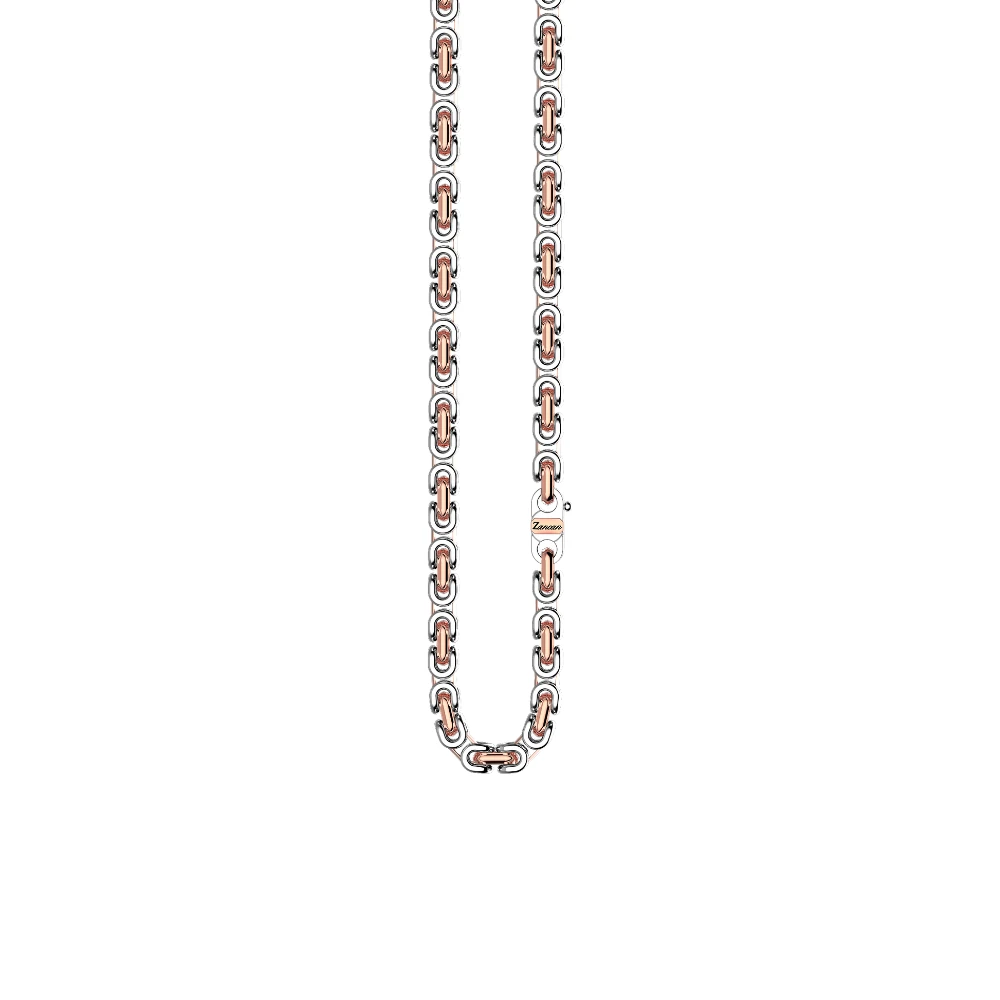 商品Zancan|18k rose gold and sterling silver necklace with geometric design.,价格¥24435,第1张图片