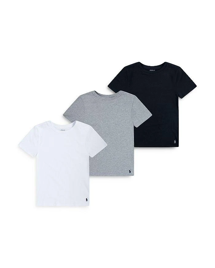 商品Ralph Lauren|Boys' Cotton Stretch Crewneck Tees, Pack of 3 - Big Kid,价格¥185,第1张图片