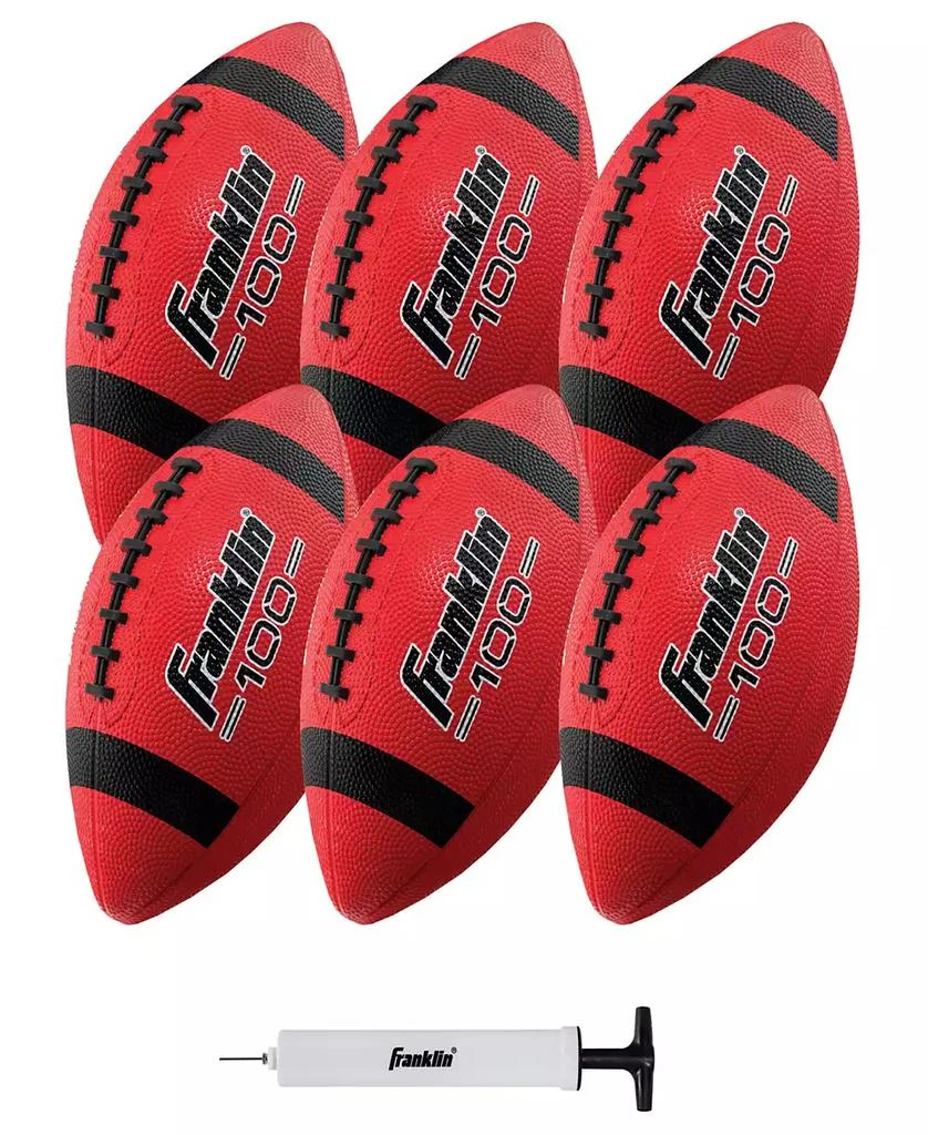 商品Franklin|Junior Rubber Football Set - 6 Pack - Inflation Pump Included,价格¥463,第2张图片详细描述