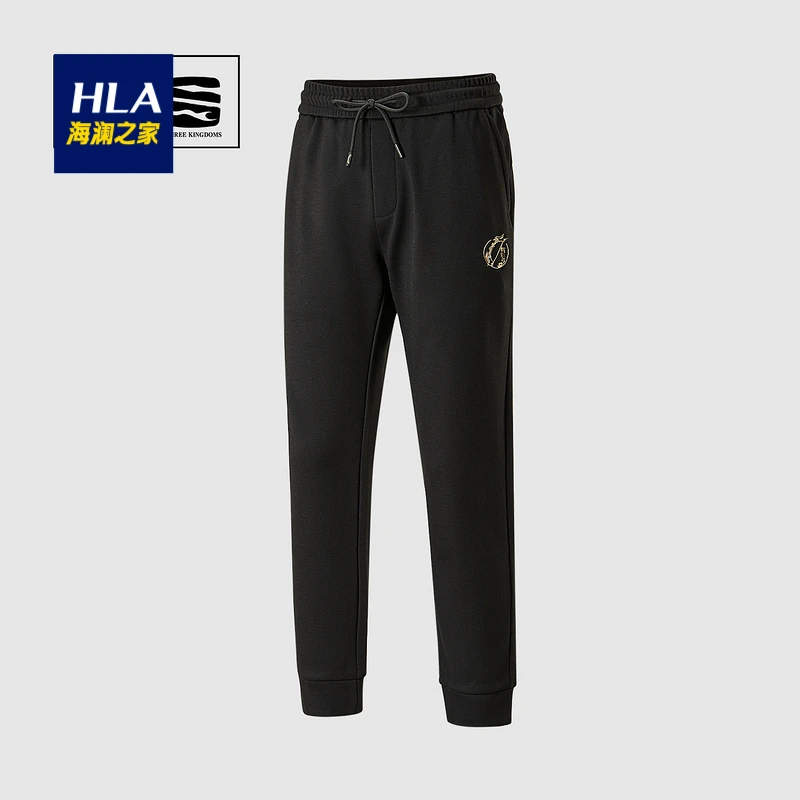 商品[国内直发] HLA|海澜之家三国系列加绒休闲裤经典抽绳保暖舒适九分裤男,价格¥253,第1张图片
