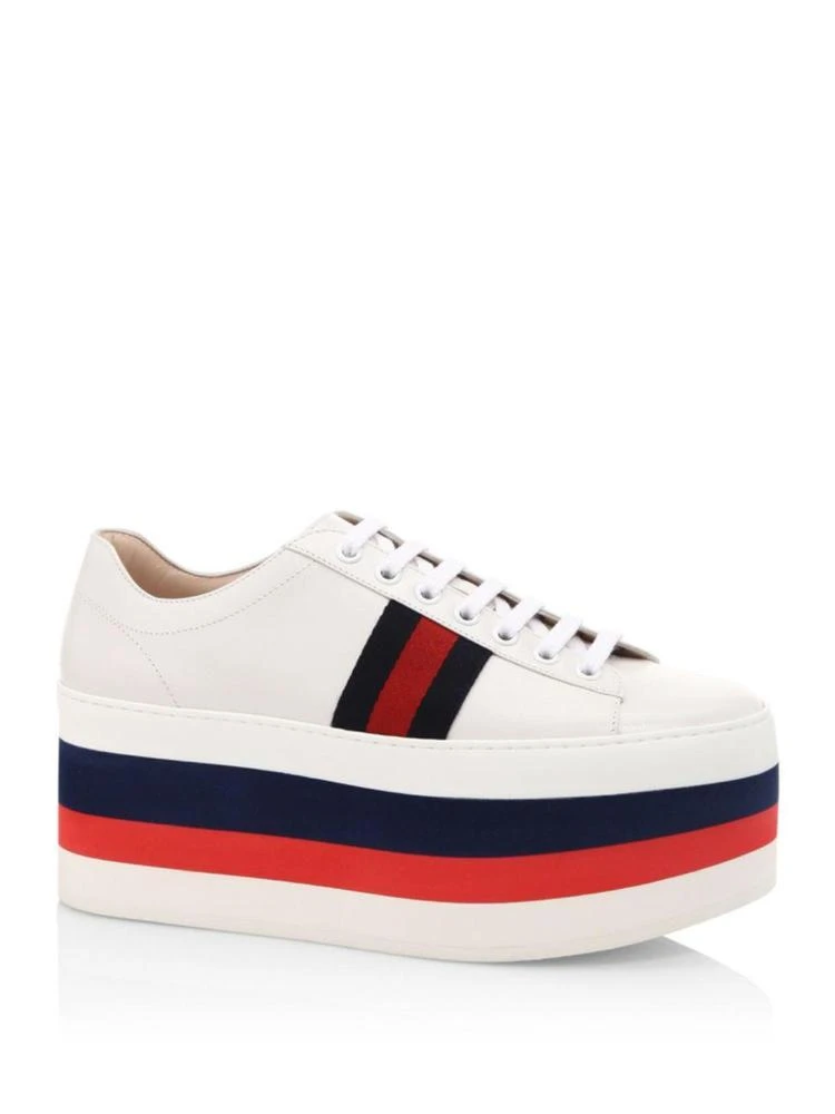 商品Gucci|Peggy Leather Rainbow Platform Sneakers,价格¥6610,第1张图片