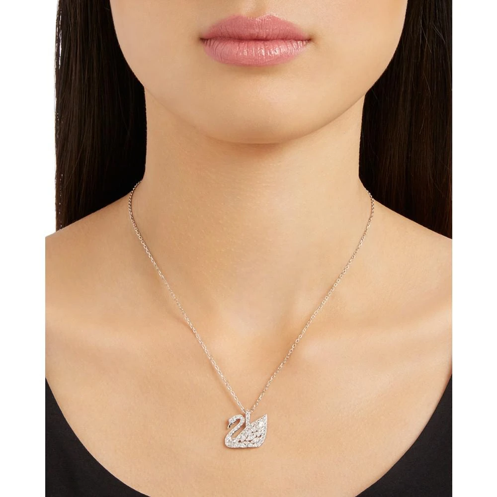 商品Swarovski|Silver-Tone Pavé Swan Pendant 项链,价格¥894,第3张图片详细描述