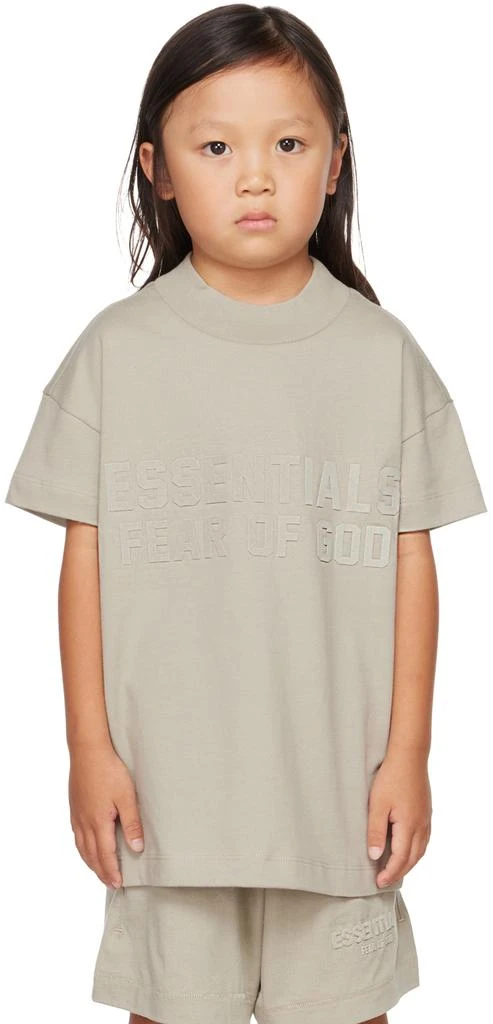 商品Essentials|Kids Gray Mock Neck T-Shirt,价格¥263,第1张图片