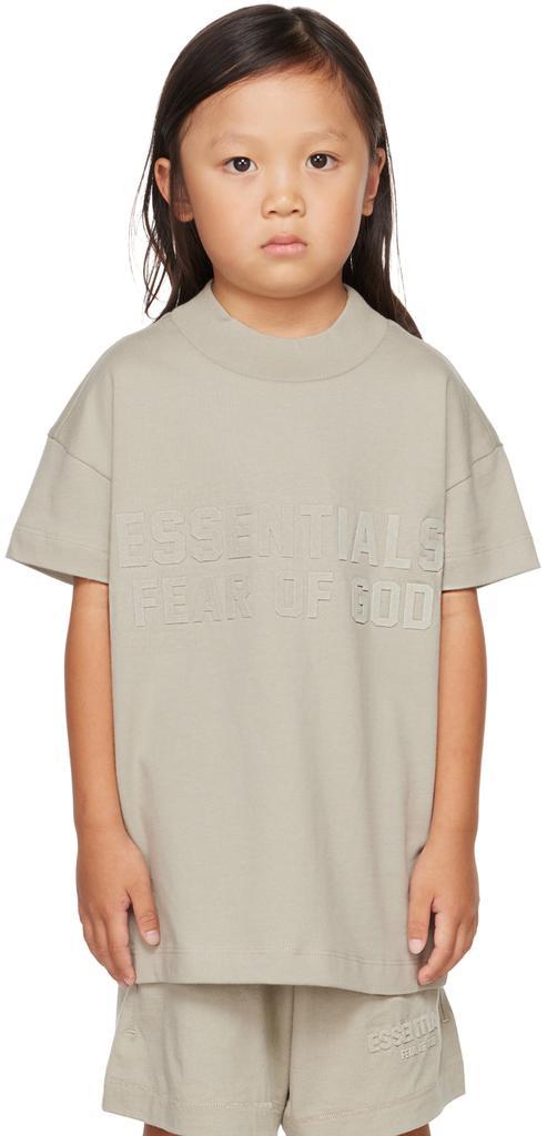 商品Essentials|Kids Gray Mock Neck T-Shirt,价格¥179,第1张图片