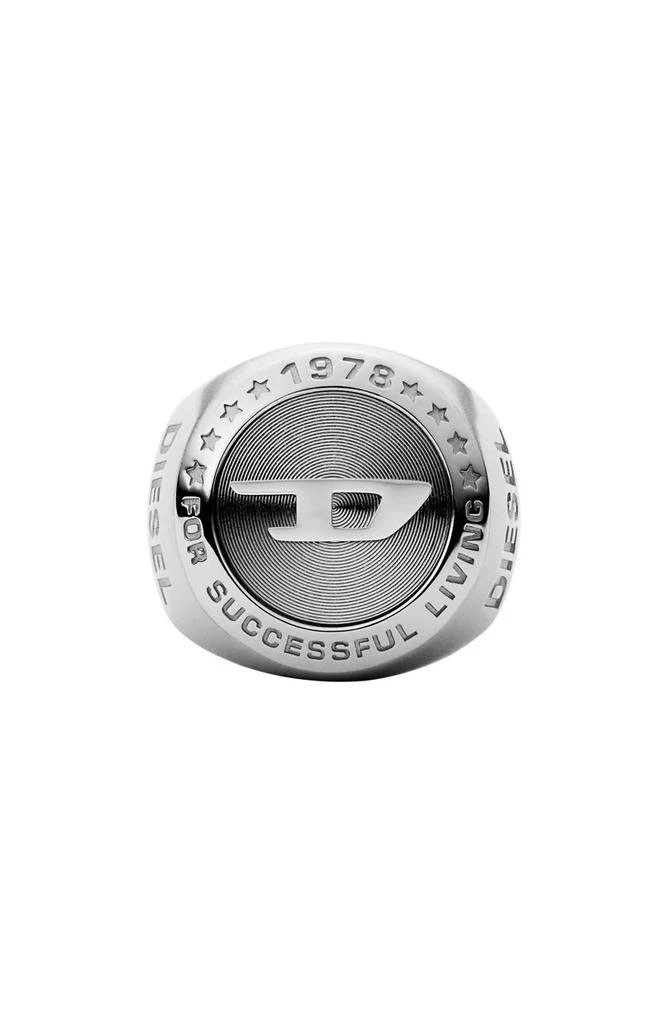 商品Diesel|Men's Stainless Steel Logo Signet Ring,价格¥341,第2张图片详细描述