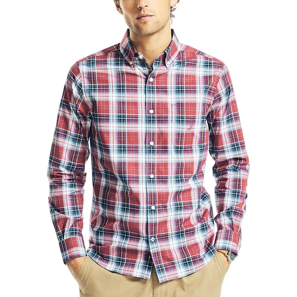 商品Nautica|Men's Classic-Fit Long-Sleeve Stretch Plaid Shirt,价格¥472,第1张图片