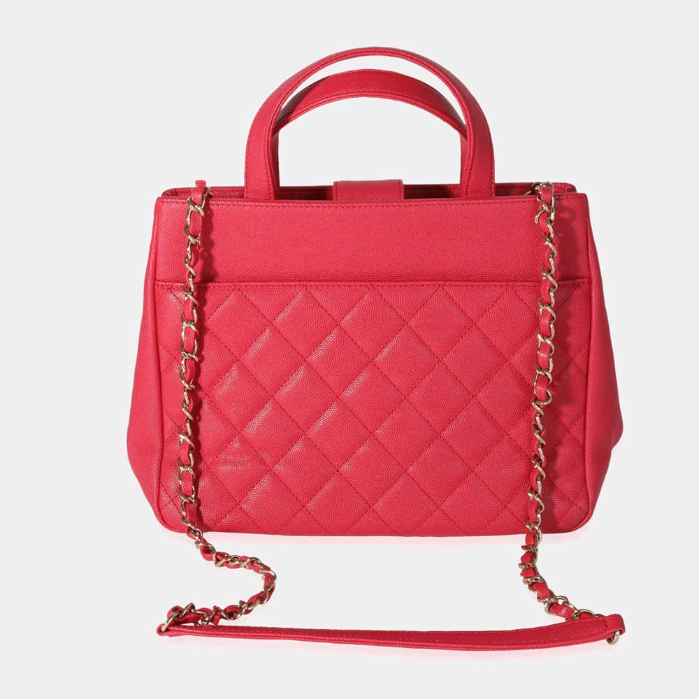 商品[二手商品] Chanel|Chanel Red Caviar Quilted Leather Small Business Affinity Shopping Bag,价格¥31902,第5张图片详细描述