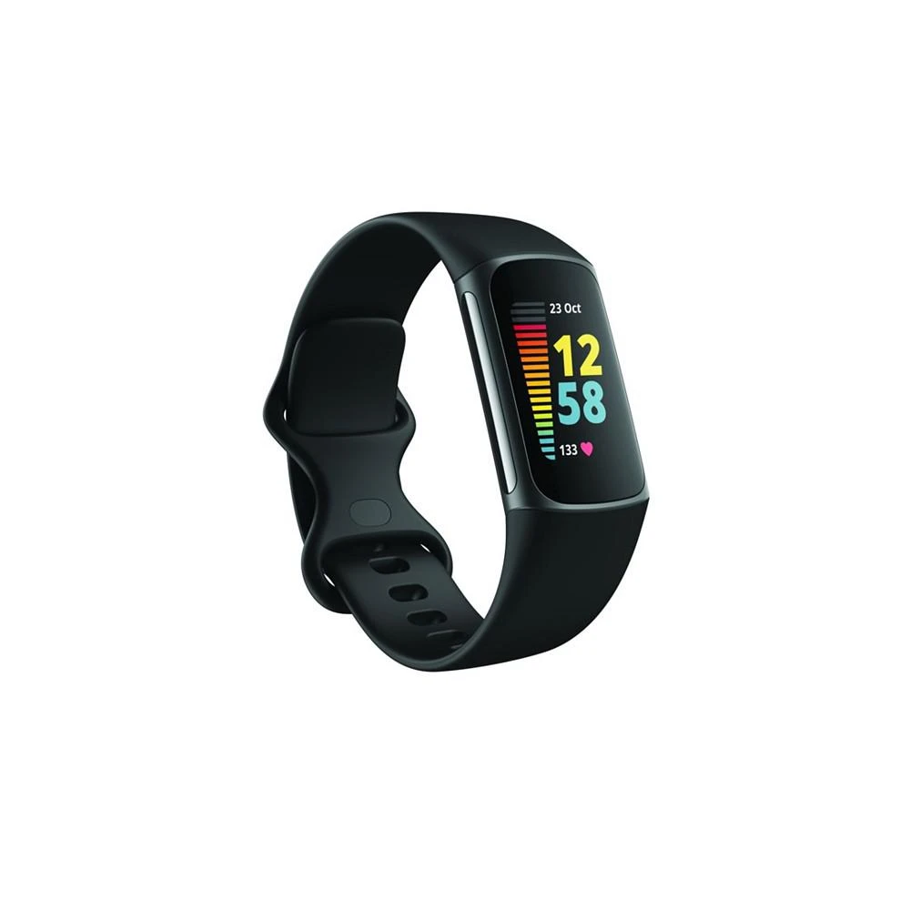 商品Fitbit|Charge 5 Black Silicone Band Fitness and Health Tracker,价格¥1116,第1张图片