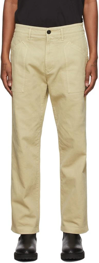 商品Stone Island|Beige Textured Cotton Pants,价格¥2049,第1张图片