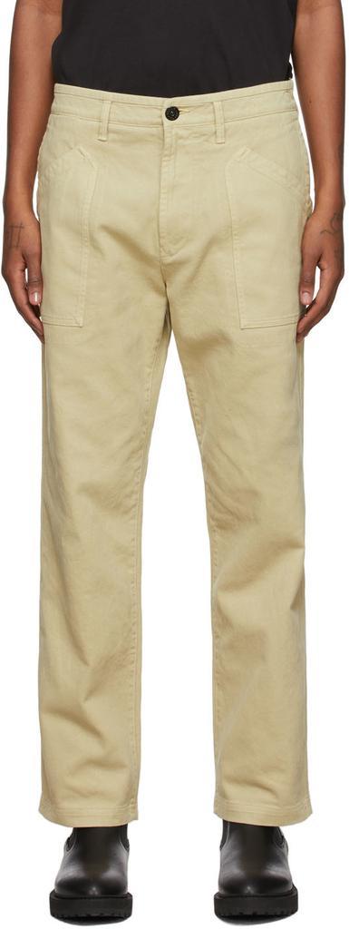 商品Stone Island|Beige Textured Cotton Pants,价格¥2164,第1张图片