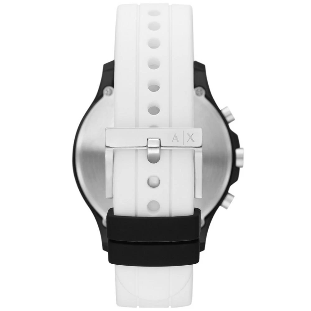 商品Armani Exchange|Men's Chronograph Hampton White Silicone Strap Watch 46mm,价格¥1055,第3张图片详细描述