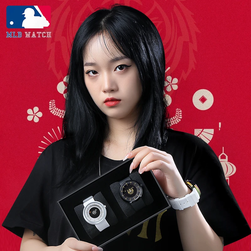 MLB美职棒NewYouk系列创意概念�无指针情侣手表  虎年生肖款国潮风石英腕表 商品