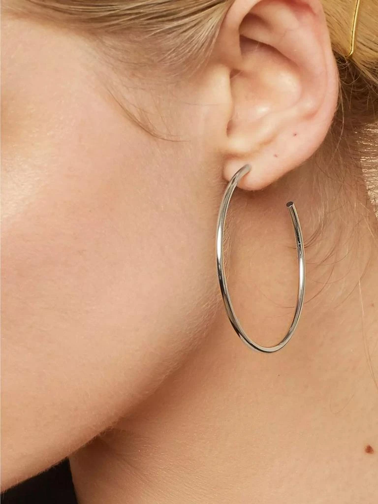 商品Oradina|14K White Gold Open Hoop Earrings,价格¥3190,第3张图片详细描述