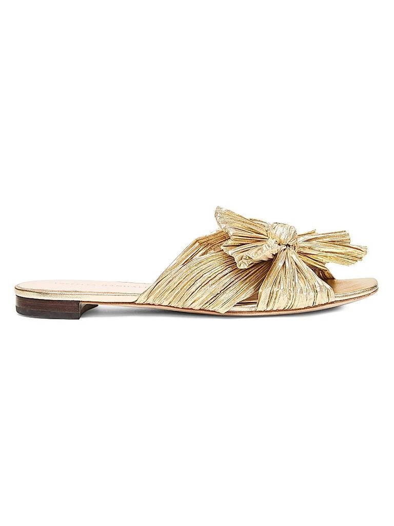 商品Loeffler Randall|Daphne Flat Metallic Leather Sandals,价格¥1868,第1张图片