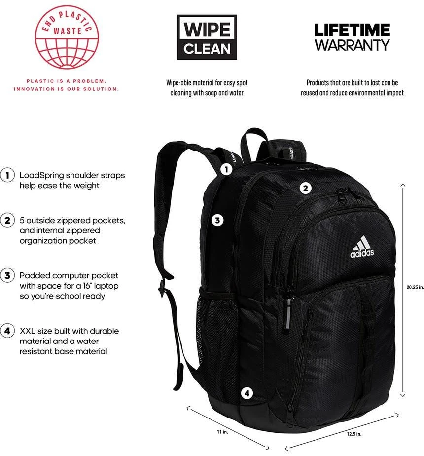 商品Adidas|Prime 6 Backpack,价格¥375,第4张图片详细描述