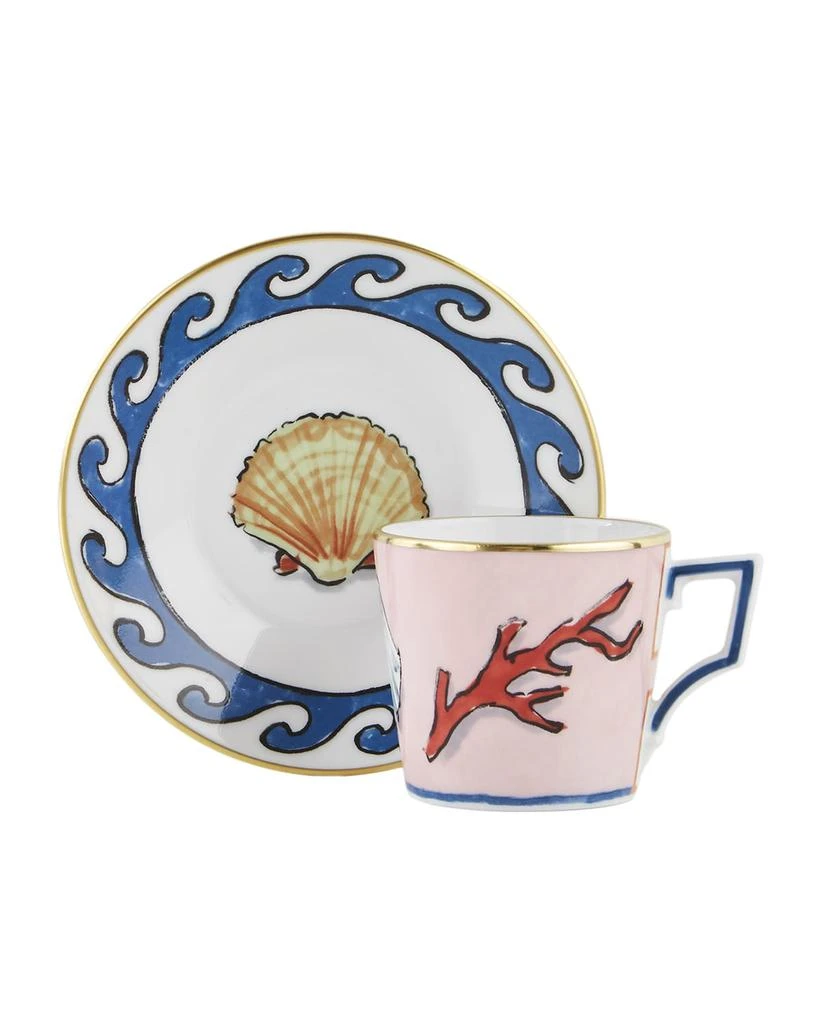 商品GINORI 1735|Il Viaggio di Nettuno Coffee Cups and Saucers, Set of 2,价格¥2902,第1张图片
