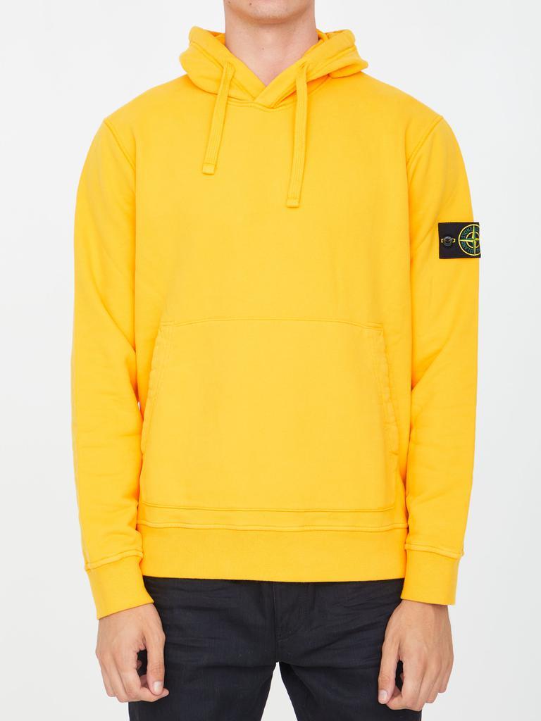 商品Stone Island|Stone Island Yellow cotton hoodie,价格¥1968,第1张图片