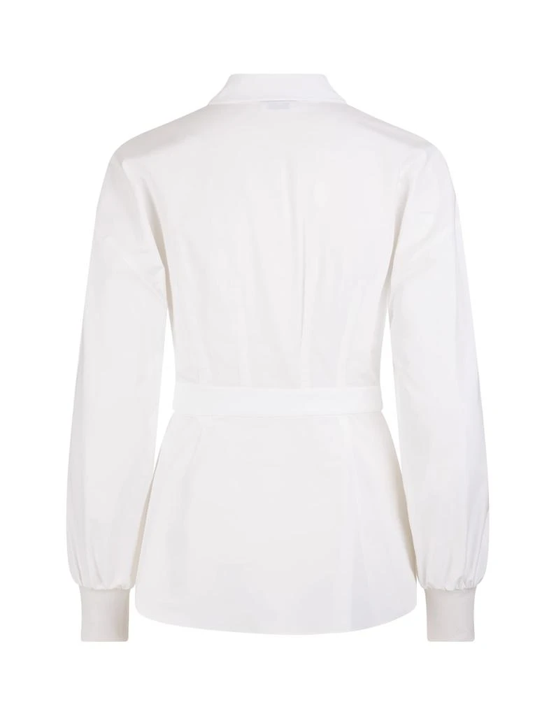 商品Alexander McQueen|Alexander McQueen Woman Shirt In White Cotton Poplin With Long Balloon Sleeves,价格¥5308,第2张图片详细描述