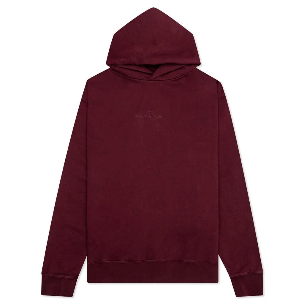 商品MAISON MARGIELA|Logo-Embroidered Long-Sleeved Hoodie - Burgundy,价格¥4062,第1张图片