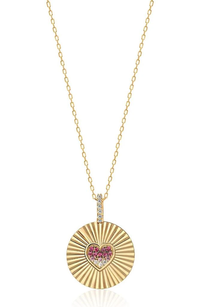 商品Gabi Rielle|14K Gold Plated Sterling Silver Pavé CZ Heart Pendant Necklace,价格¥338,第1张图片