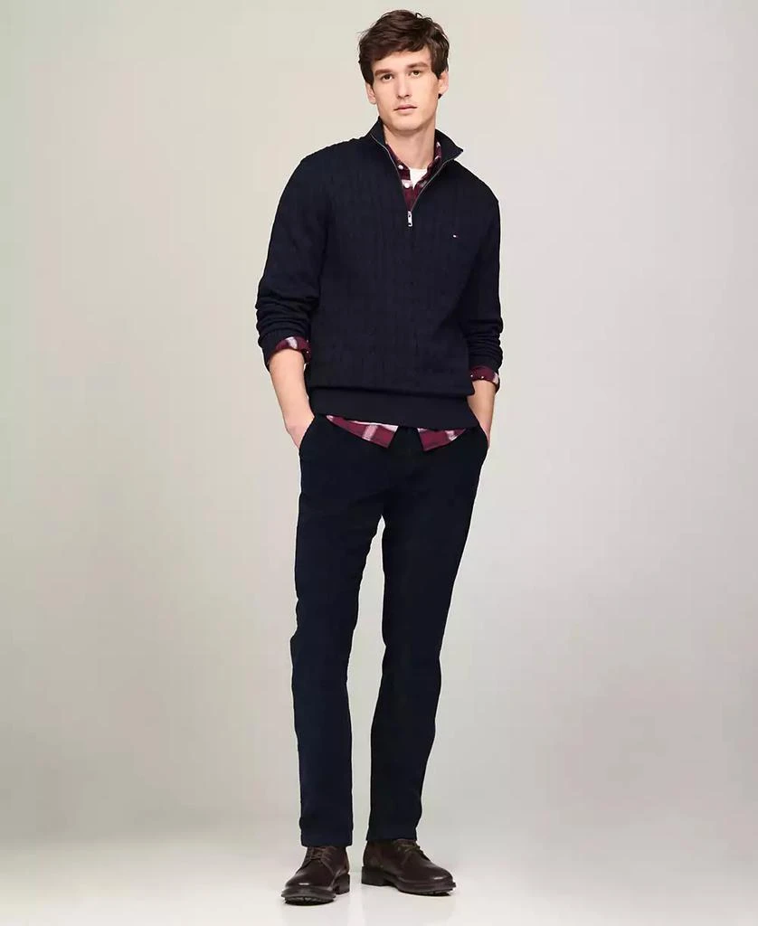 商品Tommy Hilfiger|Men's Long-Sleeve Cable Knit Quarter-Zip Sweater,价格¥422,第5张图片详细描述