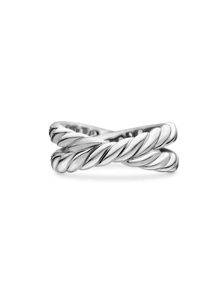 商品David Yurman|DY Crossover Band Ring in Platinum,价格¥51704,第5张图片详细描述