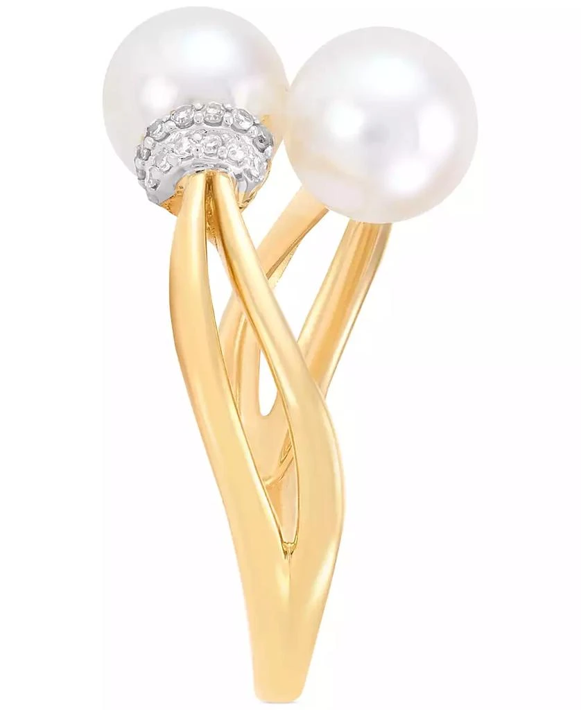 商品Honora|Cultured Freshwater Pearl (7mm) & Diamond (1/10 ct. t.w.) Bypass Ring in 10k Gold,价格¥2152,第4张图片详细描述