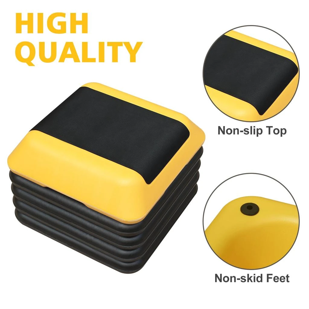 商品Streamdale Furniture|Streamdale Height-Adjustable Step Aerobics Platform Fitness Equipment Stepper Trainer Exercise Step Platform with 4 Riser Yellow,价格¥797,第2张图片详细描述