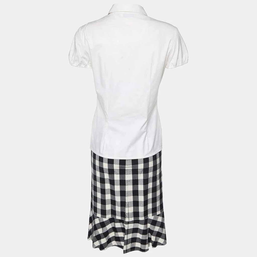 商品[二手商品] Moschino Jeans|Moschino Jeans White Cotton Top & Checked Skirt Set M,价格¥1045,第3张图片详细描述