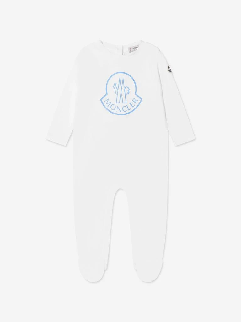商品Moncler|Moncler Enfant Baby Boys Logo Babygrow And Bib Set in Grey,价格¥1866,第2张图片详细描述