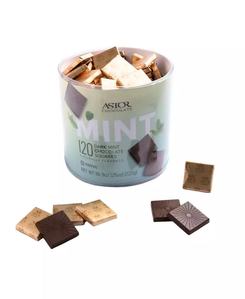 商品Astor Chocolate|Petite Dark Mint Chocolate Squares Tub, 120 Pieces,价格¥262,第3张图片详细描述