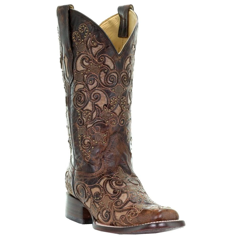 商品Corral Boots|A3326 Embroidery Square Toe Cowboy Boots,价格¥1952,第2张图片详细描述