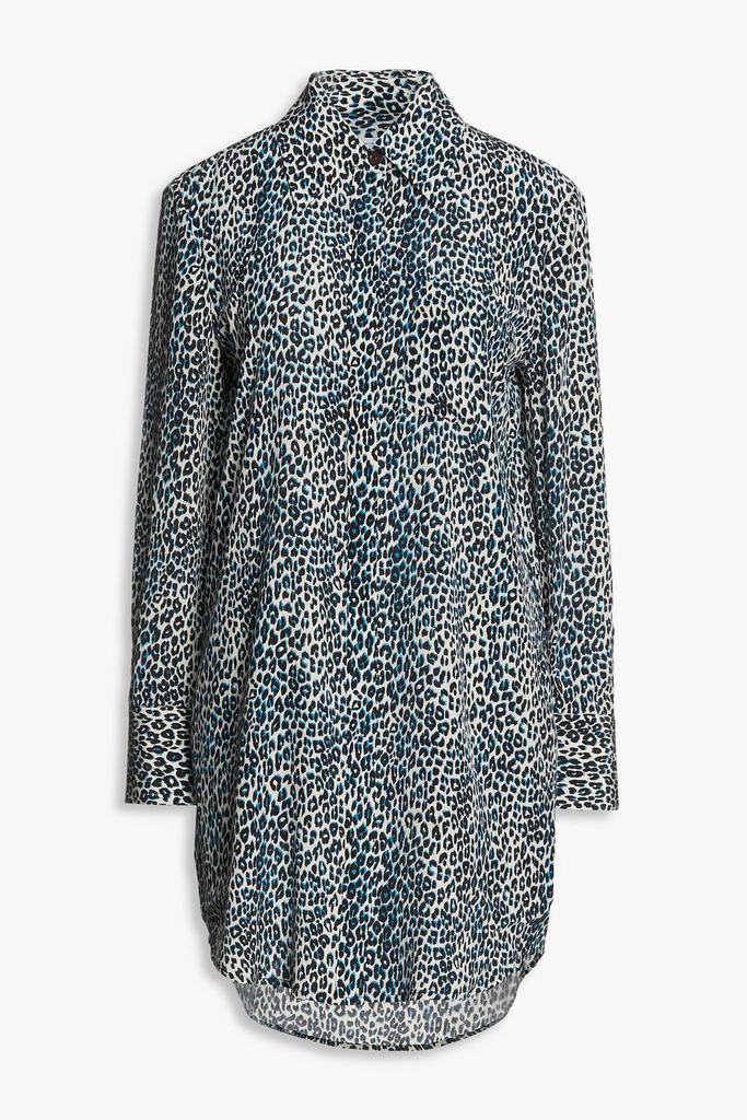 商品Equipment|Scoutt leopard-print silk crepe de chine mini shirt dress,价格¥1504,第5张图片详细描述