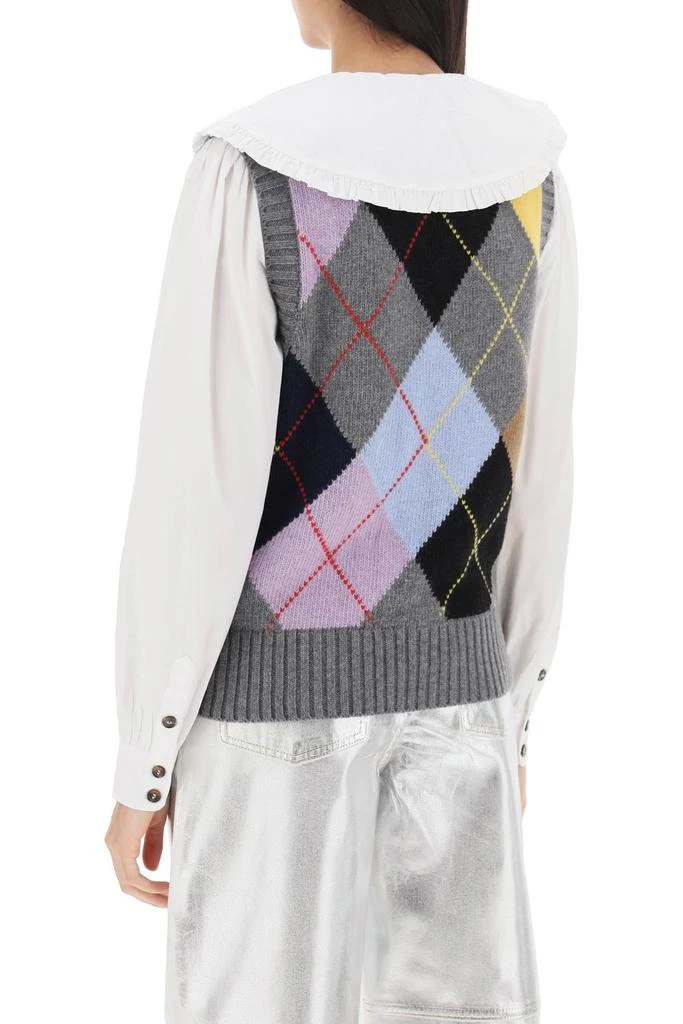 商品Ganni|Wool Vest With Argyle Pattern,价格¥1365,第3张图片详细描述