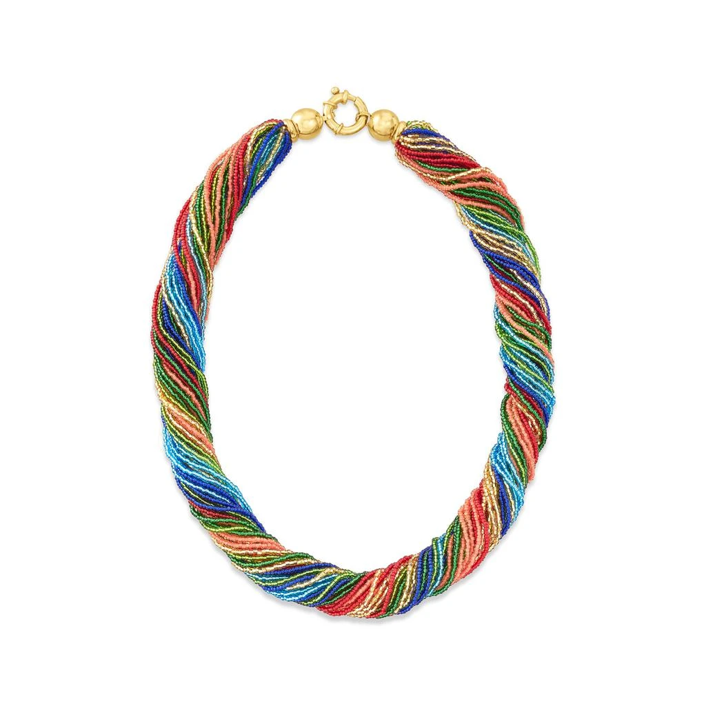 商品Ross-Simons|Italian Multicolored Murano Glass Bead Torsade Necklace With 18kt Gold Over Sterling,价格¥1104,第3张图片详细描述