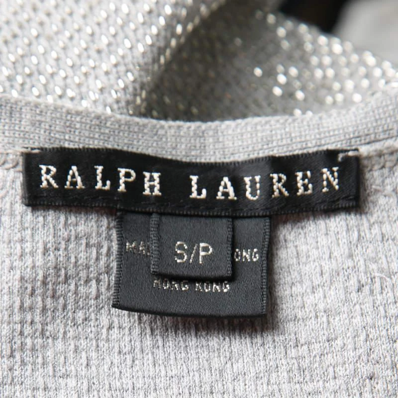 商品[二手商品] Ralph Lauren|Ralph Lauren Grey Rib Knit Bead Embellished Sleeveless Tank Top S,价格¥861,第5张图片详细描述