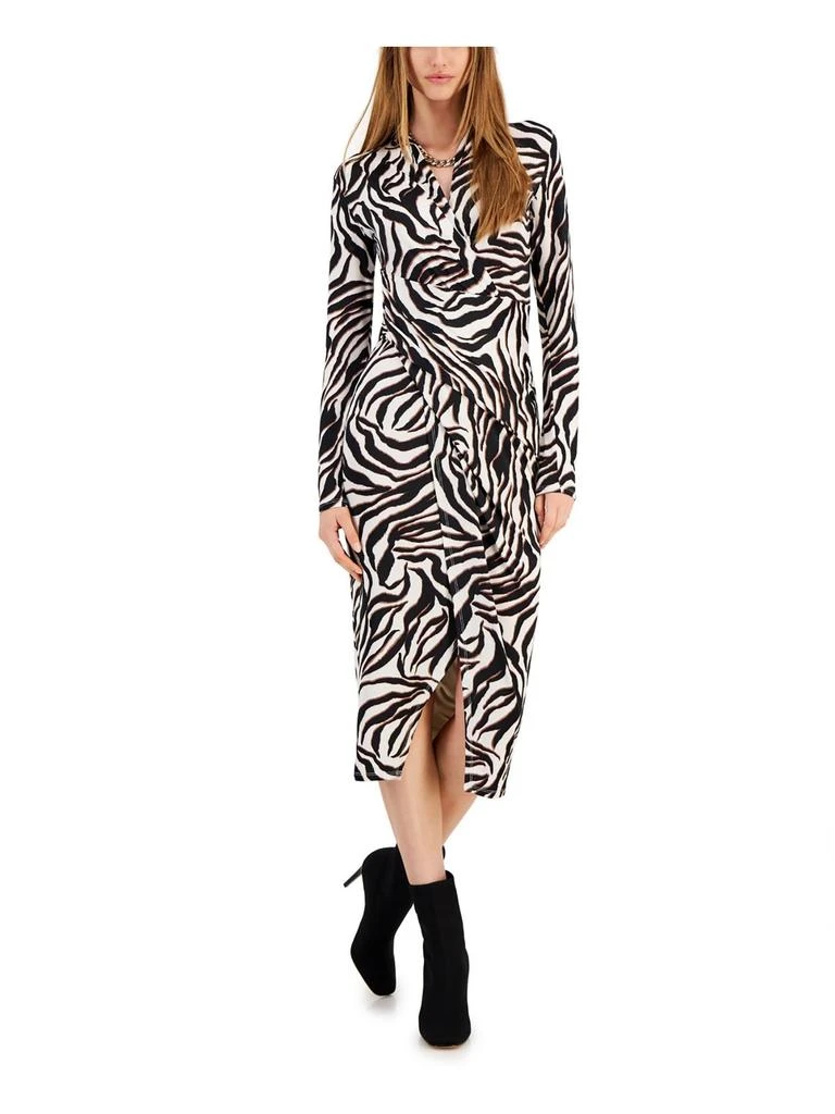 Womens Faux Wrap Midi Wrap Dress 商品