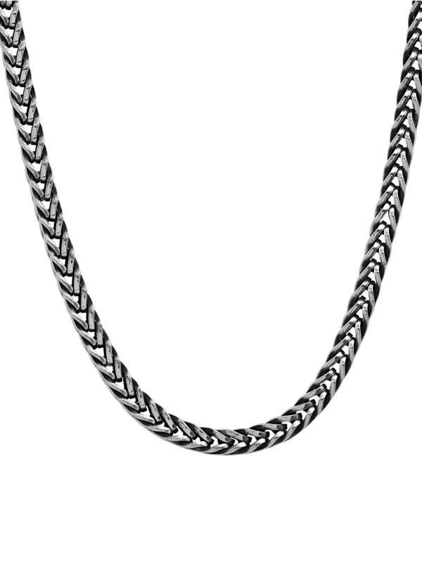 商品Anthony Jacobs|Oxidized Stainless Steel Wheat Chain Necklace/24",价格¥413,第1张图片