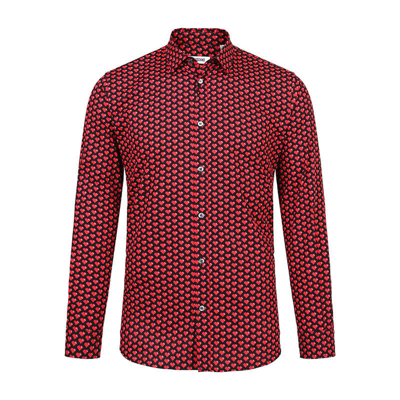 Moschino 莫斯奇诺 男士红黑色棉质衬衫 R70W650-25330-2商品第1张图片规格展示