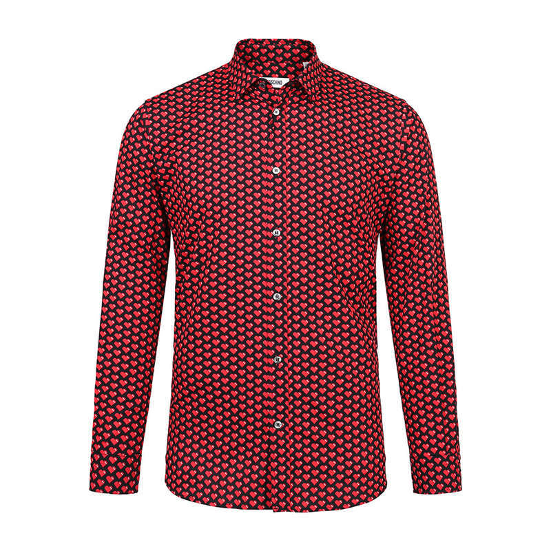 商品Moschino|Moschino 莫斯奇诺 男士红黑色棉质衬衫 R70W650-25330-2,价格¥1047,第1张图片