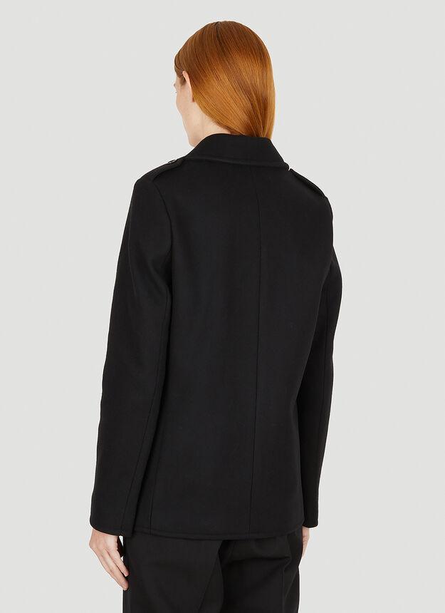 商品Yves Saint Laurent|Double Breasted Peacoat Jacket in Black,价格¥17705,第6张图片详细描述