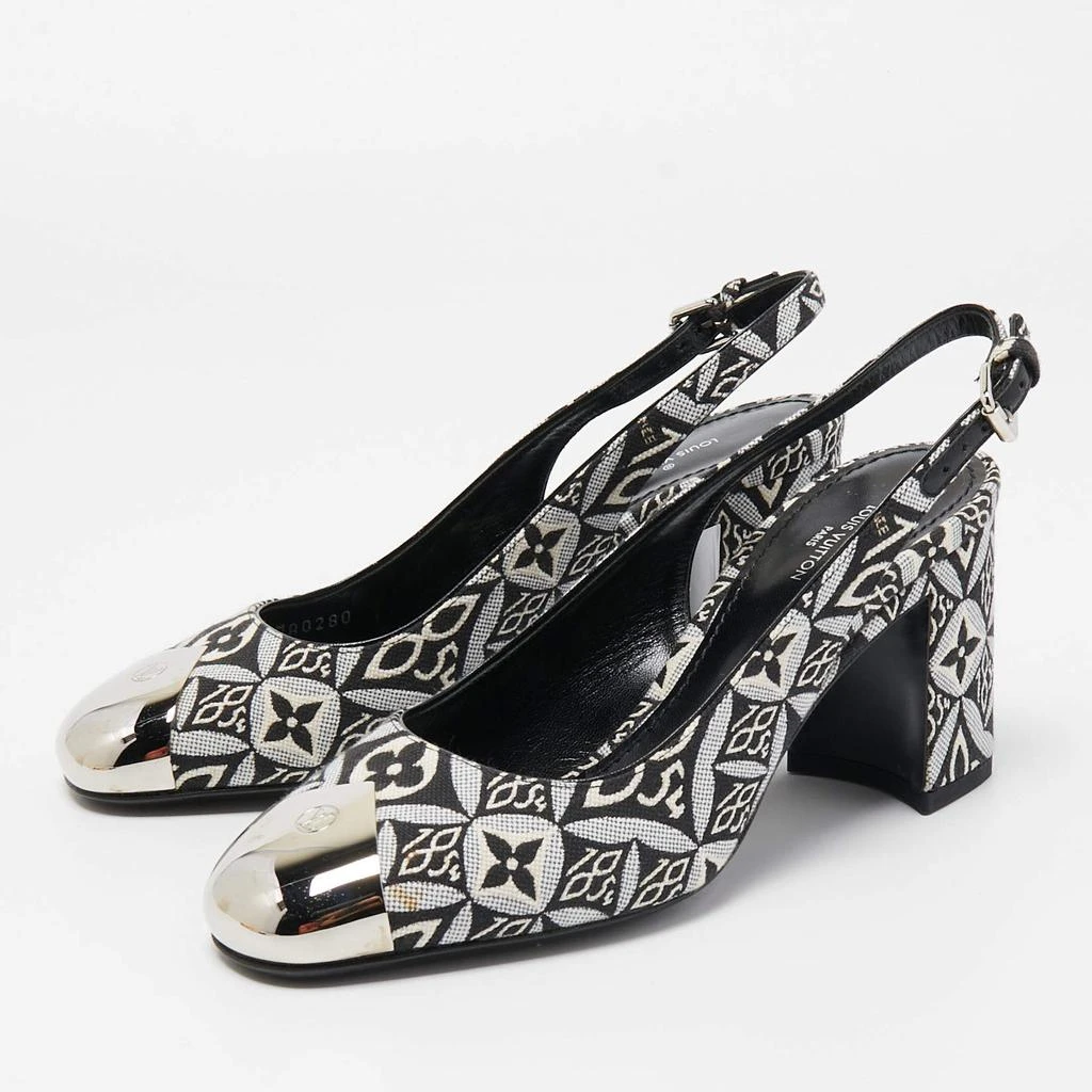 商品[二手商品] Louis Vuitton|Louis Vuitton Monochrome 1854 Monogram Canvas Slingback Pumps Size 36,价格¥3657,第2张图片详细描述