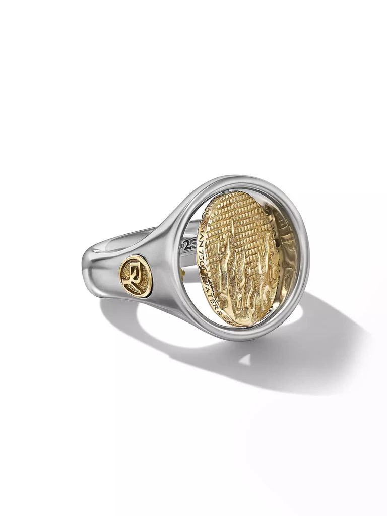 商品David Yurman|Water and Fire Duality Signet Ring in Sterling Silver,价格¥21733,第4张图片详细描述