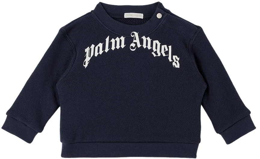 商品Palm Angels|Baby Navy Cotton Sweatshirt,价格¥943,第1张图片